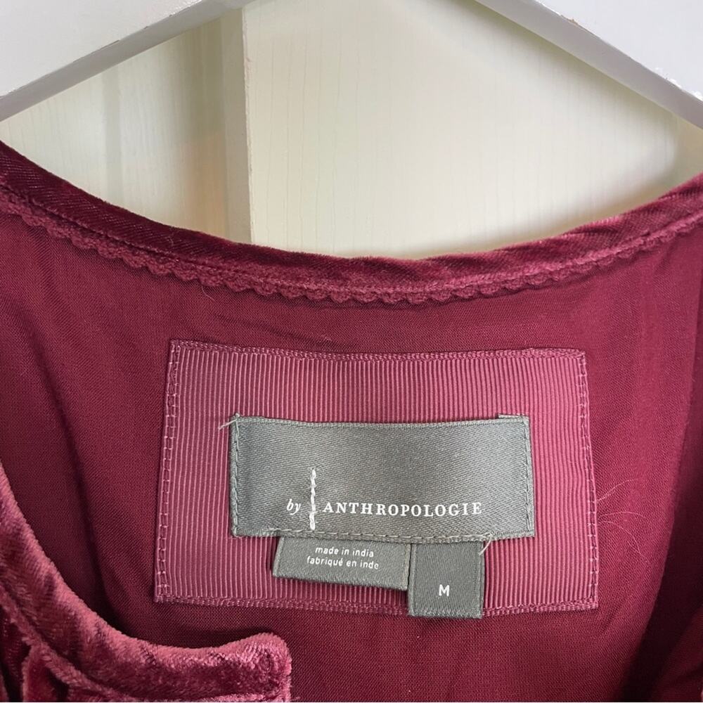 Anthropologie Somerset Plum Velvet Tiered Maxi Dress Boho Glam Sz M - Picture 7 of 9